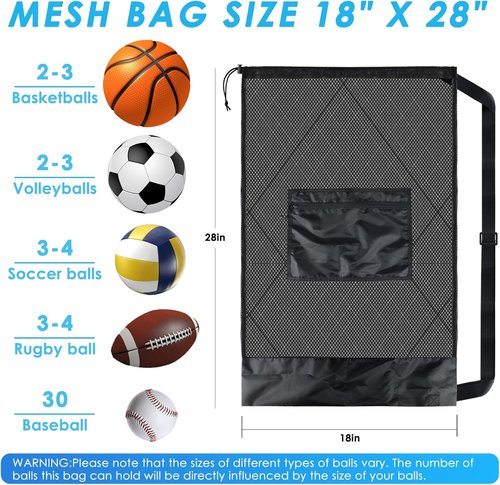 BROTOU Sports Mesh Bag - Heavy Duty Drawstring Backpack for Gym, Beach & Travel | Ideal for Sport Balls