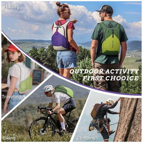 BECOJADDE 20L Small Hiking Backpack for Men Women Foldable Packable Back Pack Ultralight Hiking Daypack for Travel Camping Outdoor, Black