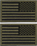 Skiennix Tactical USA Flag Patch - American Flag Emblem for Military Uniforms | 2-Pack Army Green