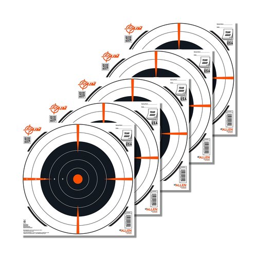 Allen Company EZ Aim Paper Shooting Targets, Bullseye, Peel Away Target Pad, 12" Square, 100-Pack, Black/Orange/White, One Size, (15334-100)