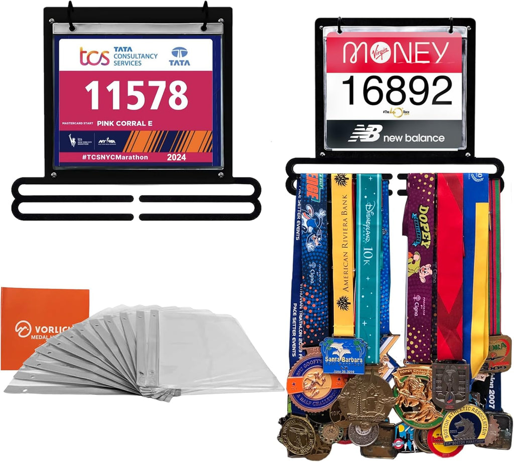 Vorlich Ultimate Running Gift Bundle - 13 Essential Items with Race Bib & Medal Display