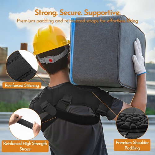 Thickened Wear-Resistant Shoulder Brace with Pads for Heavy-Duty Use, Support for Moving Construction,warehouse, Farm Work, heavy Loads, Compression Support Sleeve for Dislocation, Bursitis, Tendonitis,Both Left and Right Arm