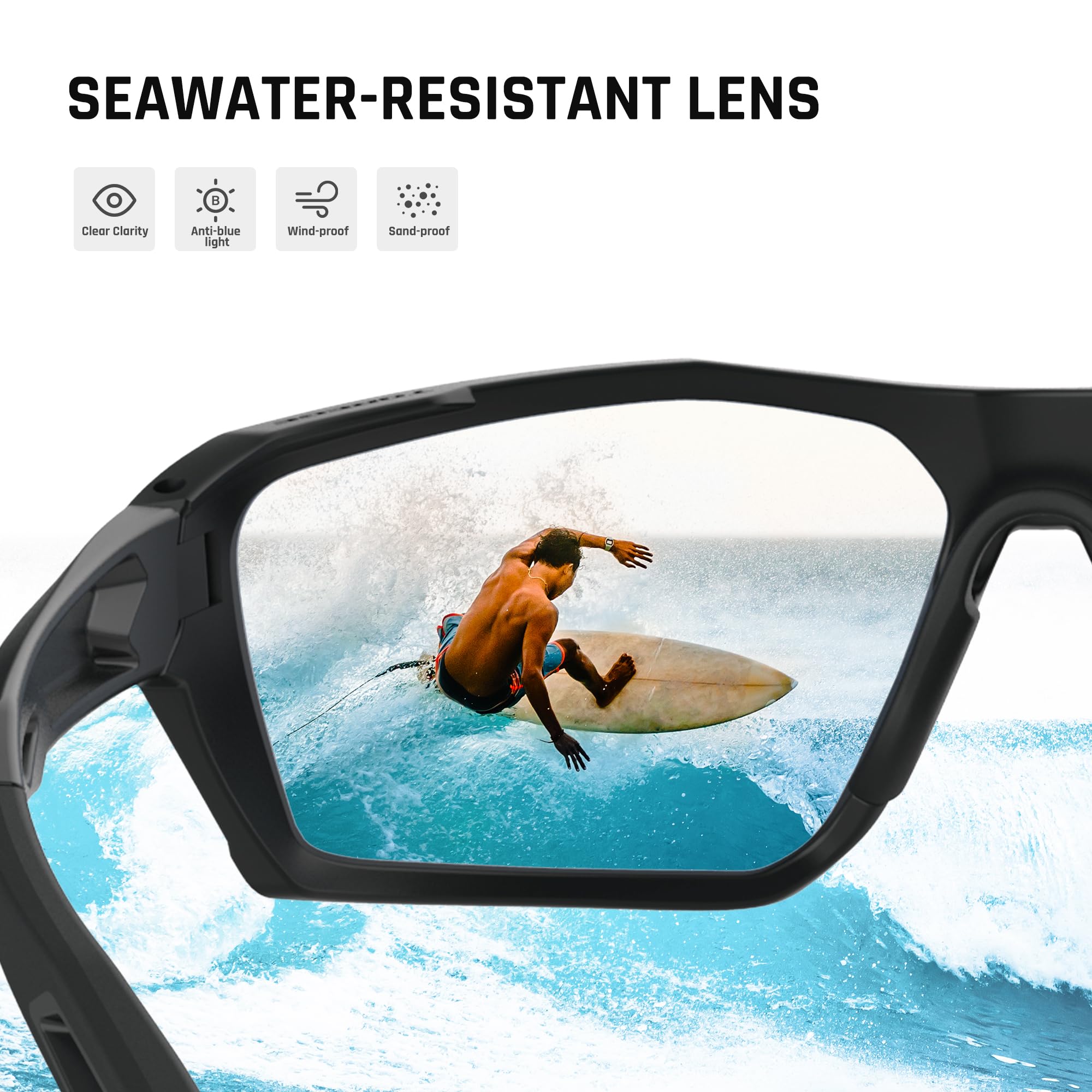 Polarized Sports Sunglasses for Men Women Fishing Running Driving Cycling Sunglasses Theseus TR36 (Matte Transparent Gray Green&Silver Lens)