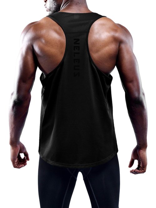 NELEUS Men's Workout Running Tank Top Sleeveless Gym Athletic Shirts Pack of 3,5080,Black/Grey/Red,S
