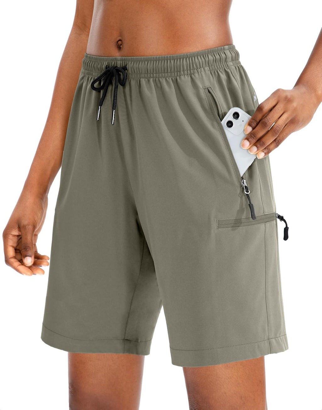 SANTINY Women's Hiking Cargo Shorts - Quick Dry Lightweight Athletic Shorts with Zipper Pockets | 5''/7''/9'' Sizes