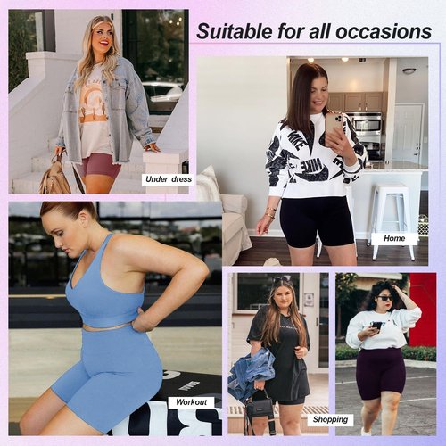MOREFEEL Plus Size Biker Shorts for Women | High Waisted, Non-See Through, Super Soft - XL-4XL