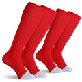 CS CELERSPORT 2 Pack Calf Tube Socks for Youth & Adults - Red 2 Pack, Size Large, Multi-Sport
