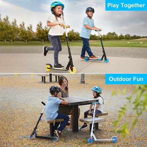 RideVOLO K05 Kick Scooter for 4-9 Years Old Kids, 3 Adjustable Heights, Ultra Lightweight and Easy Assembly, 5" Flash Wheels, Max Load 110lbs, Outdoor Activities, Gift for Boy/Girl Pink