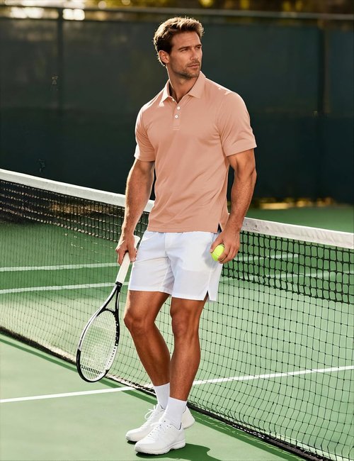 MAGCOMSEN Men's Polo Shirt - Quick Dry Short Sleeve Golf Tee for Casual Outdoor Performance