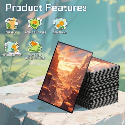 MTG Card Sleeves - Pleateau (Red White) - Ultra Clear Front & Matte Back - 100 Count Standard Size TCG Art Sleeves