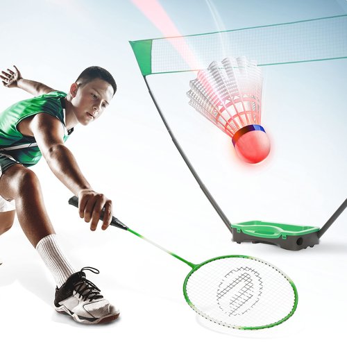 Portable Badminton Net Set with Storage Base, Rackets and Shuttlecocks Combo for Backyard Training, Beach, Park