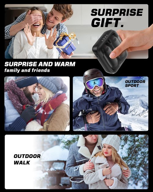 Kesguar Hand Warmers Rechargeable - 2 Pack 14000mAh AI Electric Hand Warmers with Charging Case, Magnetic 2 in 1 Pocket Handwarmers, Portable Heater Gifts for Women/Men/Golf/Camping/Hunting
