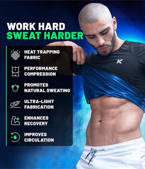 Kewlioo Sauna Shirt for Men - Heat-Trapping Sweat Vest | Compression Workout Suit for Gym