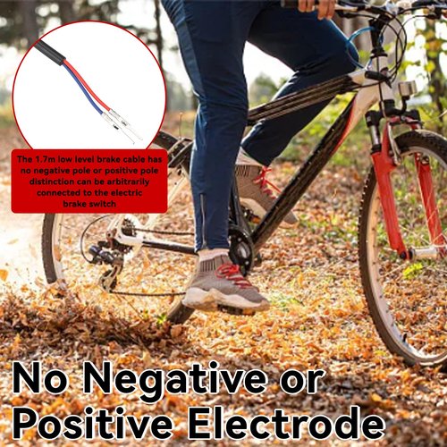 Frdhee Bicycle Brakes Lever, 2 Wires Left & Right E-Bike Bicycle Electric Brake Lever Replacement Parts Waterproof Electronic Brake Lever Set 1 Pair Ebike Brakes