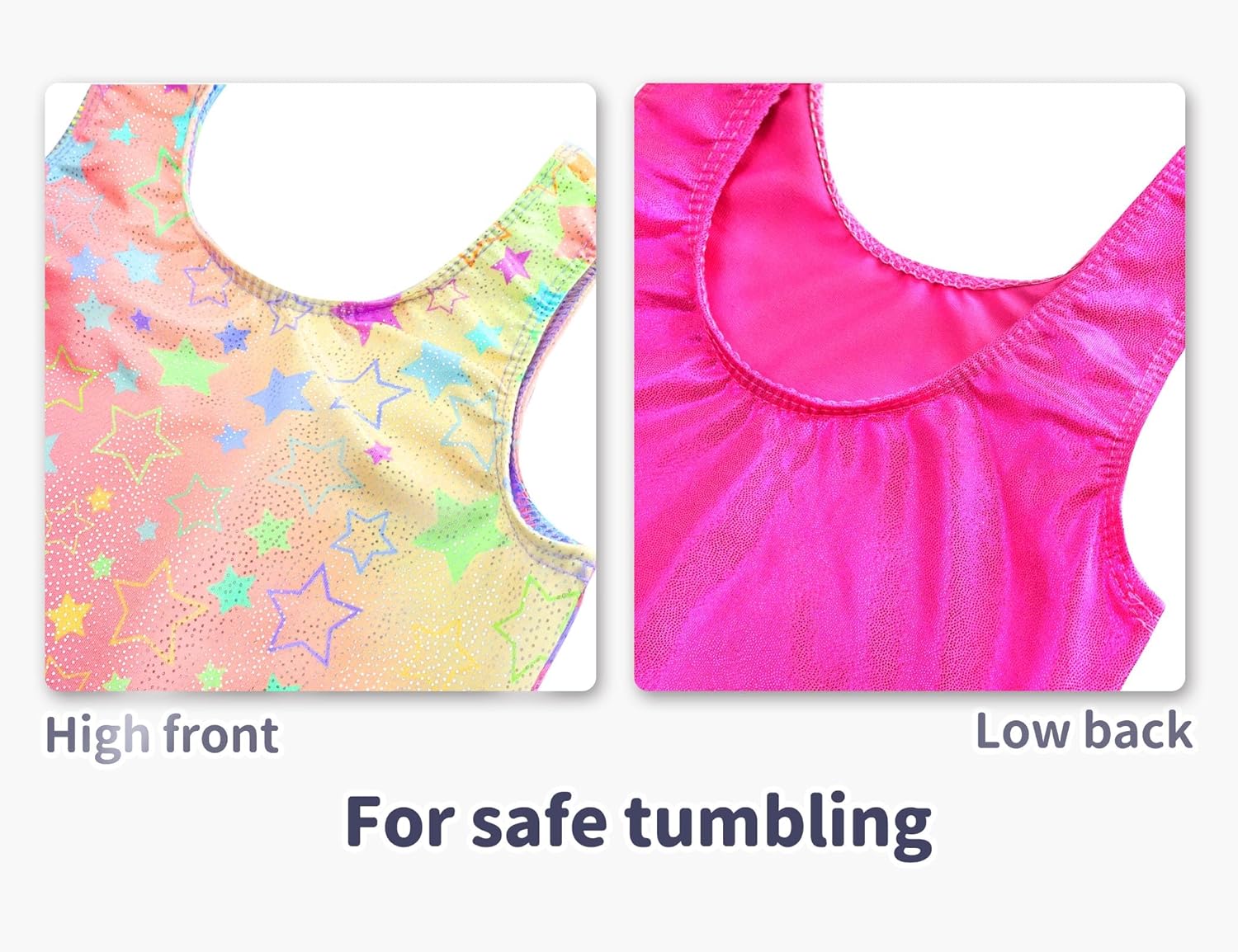 Snowheart Gymnastics Leotards - Sparkly Sleeveless Biketards for Girls | 2-Pack for Dance & Tumbling