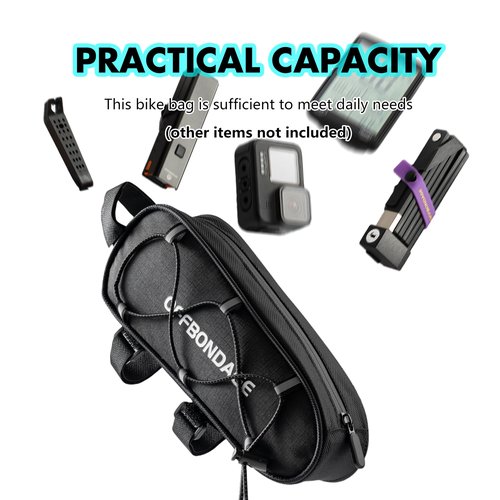 OFFBONDAGE Top Tube Bike Bag, Bike/Bicycle Phone Front Frame Bags, Cycling Pouch, Bike Accessories Triangle Bag Compatible with iPhone 14/13/12 Pro
