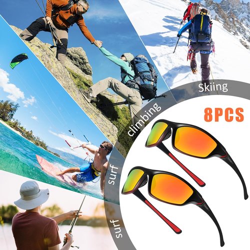Cindeer Polarized Sunglasses - UV Protection for Men & Women | 8 Pairs for Outdoor Activities