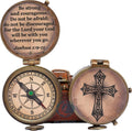 Regine Switzerland Personalized Keepsake Compass - Engraved Cross & Inspirational Message | Baptism & Confirmation Gift