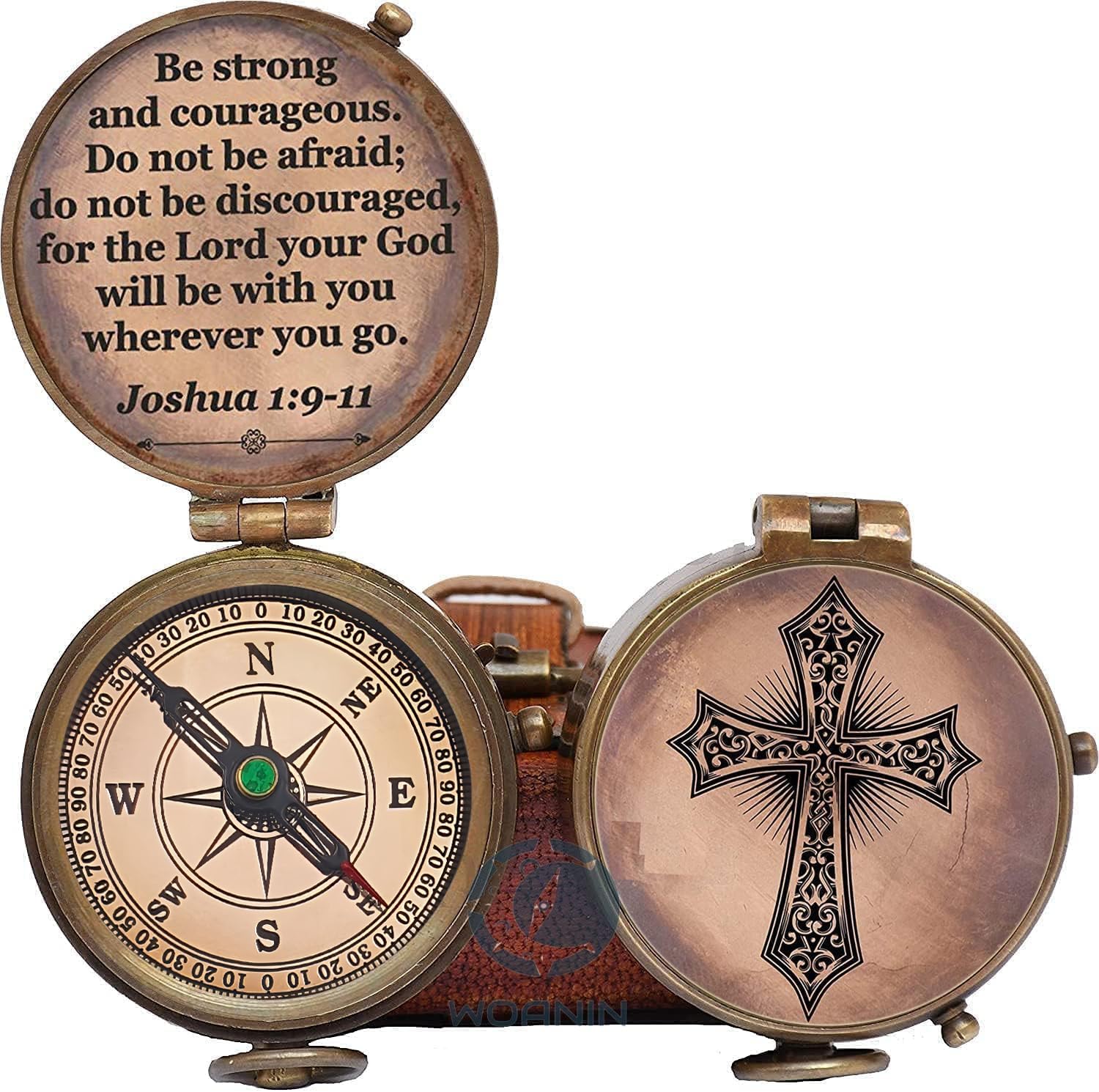Regine Switzerland Personalized Keepsake Compass - Engraved Cross & Inspirational Message | Baptism & Confirmation Gift