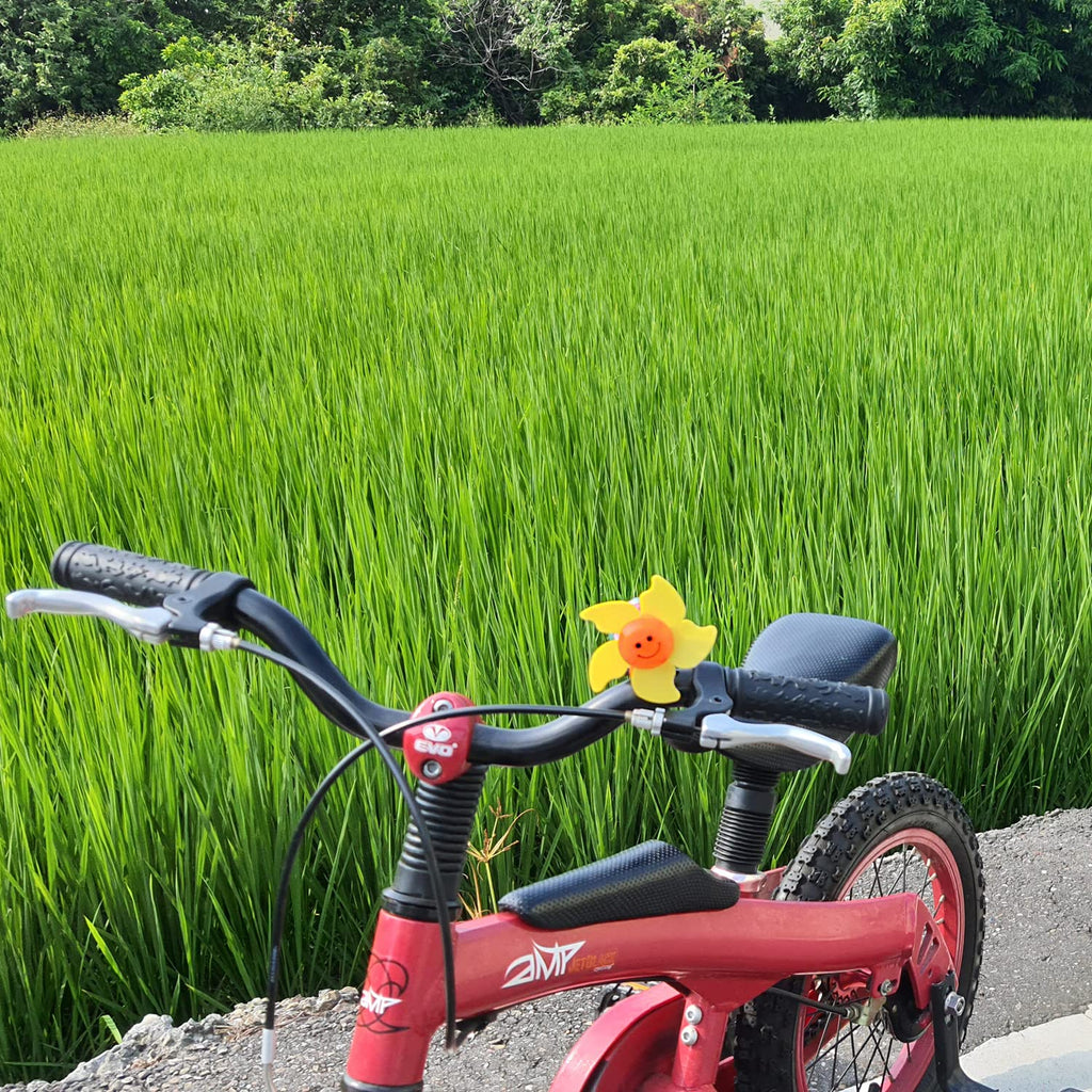 ONIPAX Sun Smile Windmill Bike Bell Flower Propeller for Adults or Kids Boys Girls Mountain/Road Bike/Scooters