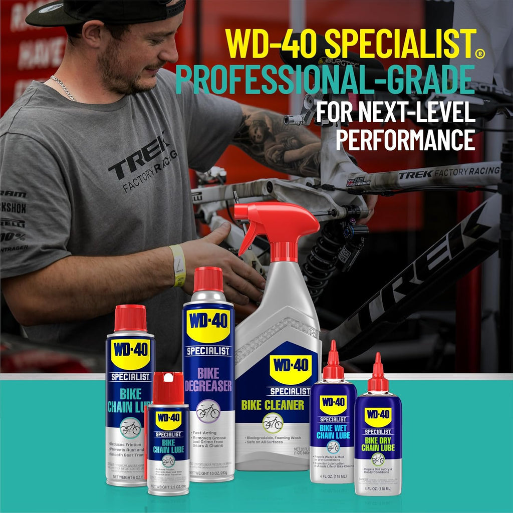 WD-40 Specialist Bike Chain Lube - High-Performance Lubrication for Smooth Riding | 6 OZ