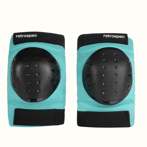 Retrospec Knee Pads, Elbow Pads & Wrist Guards for Men, Women & Kids - Protective Gear for Skateboarding, Roller Skate, Rollerblade, BMX & Scooter - Multi Sport Pad Set - Spring Mint - Adult (15+)