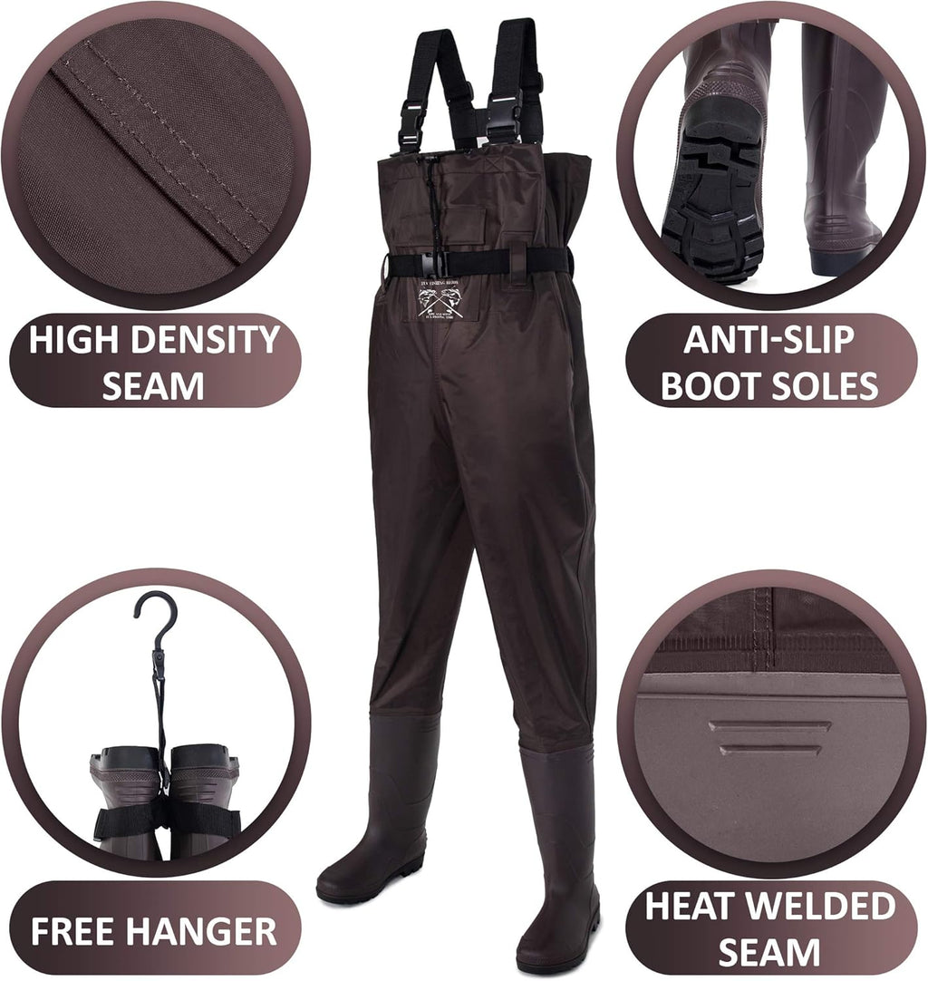 Skiennix Chest Waders for Men & Women - Durable Fishing Boots with Free Hangers | Waterproof Design