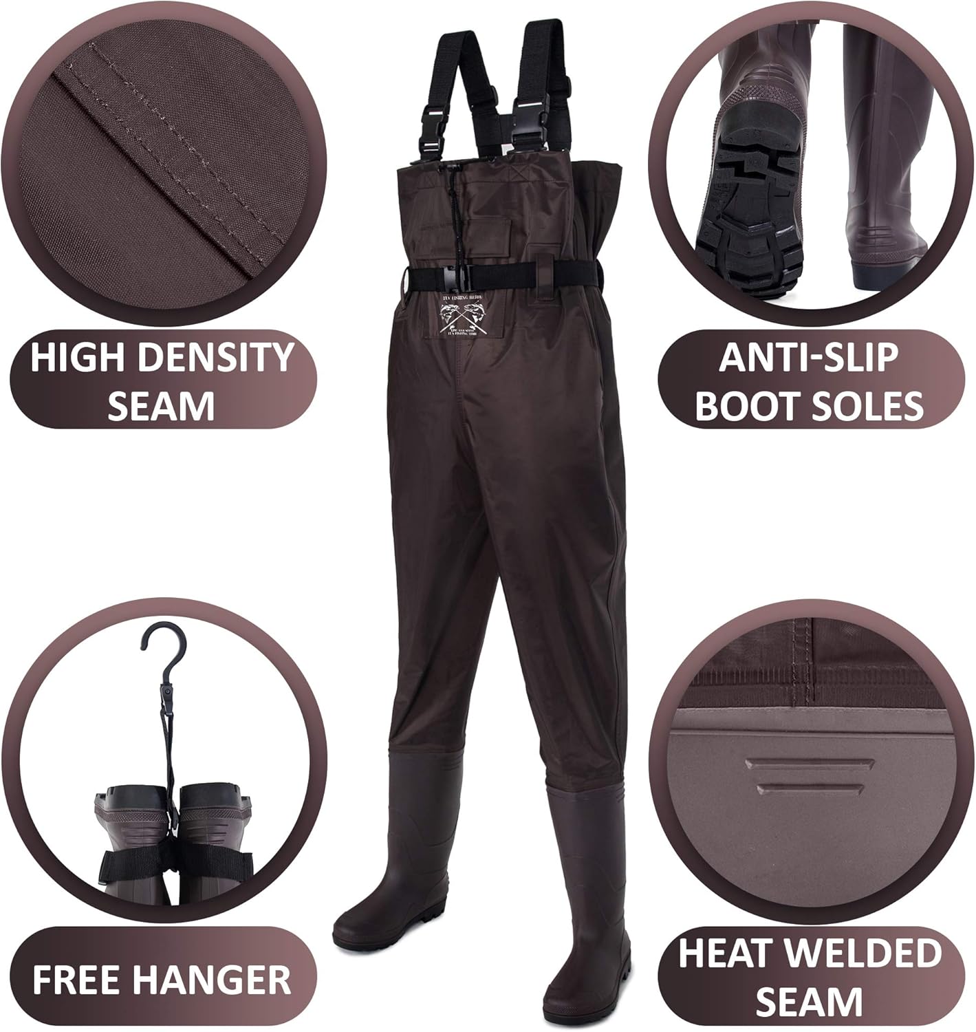 Skiennix Chest Waders for Men & Women - Durable Fishing Boots with Free Hangers | Waterproof Design