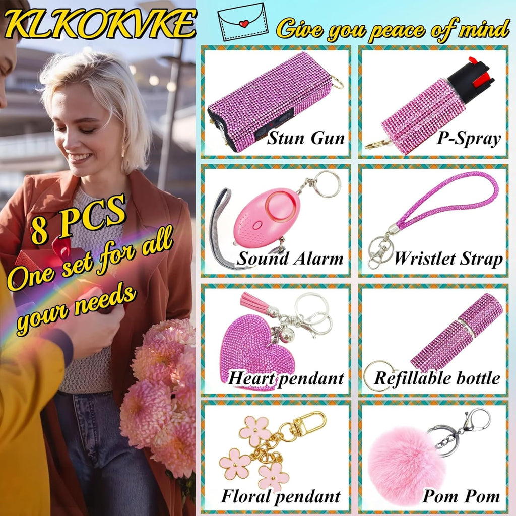Skiennix Gift Keychain Set - Stylish Wrist Strap, Heart Accessory, Petal Decor & Pom Pom