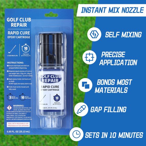 Swiffen 4 Packs Rapid Cure Golf Epoxy Set 10 Min Golf Club Repair Shaft Epoxy for Shafts Heads Drivers Putters Irons