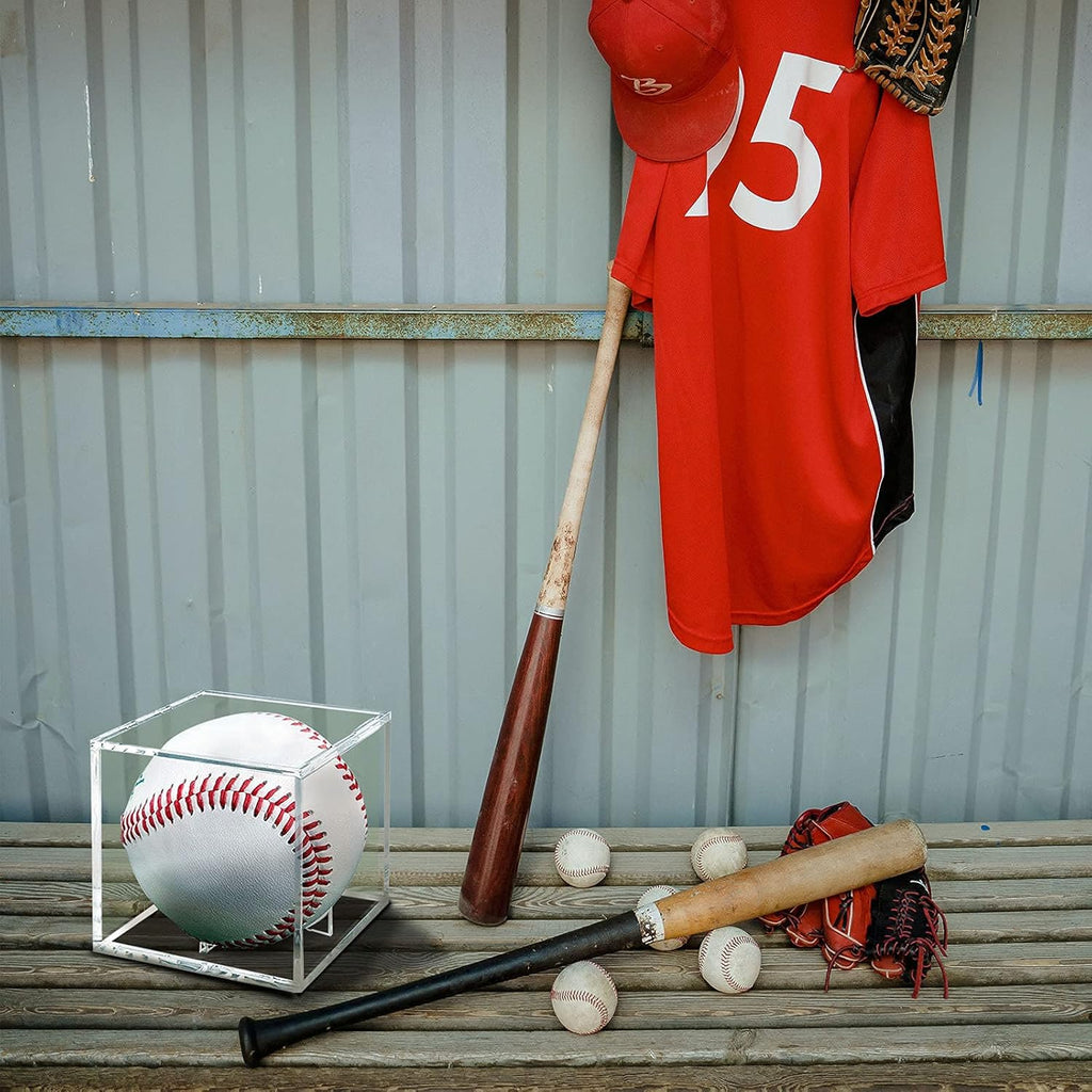 Skiennix Baseball Display Case - UV Protected Acrylic Holder for Official Size Baseballs - 4 Pack
