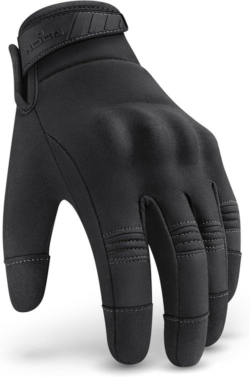 NoCry Tactical Shooting Gloves for Men - Water Resistant with Padded Knuckle Guards & Non-Slip Grip | Heavy Duty Black