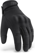 NoCry Tactical Shooting Gloves for Men - Water Resistant with Padded Knuckle Guards & Non-Slip Grip | Heavy Duty Black