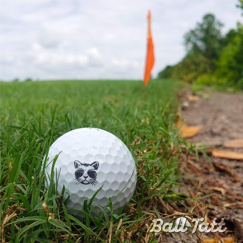 Ball Tatt - Cool Cat Golf Ball Stamp, Golf Ball Stamper, Self-Inking Golf Ball Stamp Markers, Reusable Golf Ball Marking Tool to Identify Golf Balls, Golfer Gift Golfing Accessories