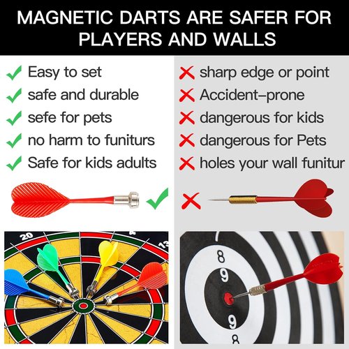 Hello Papaya Magnetic Dart Board - Fun Family Game with 12 Magnetic Darts & 12 Sticky Balls | Perfect for Kids 3-12