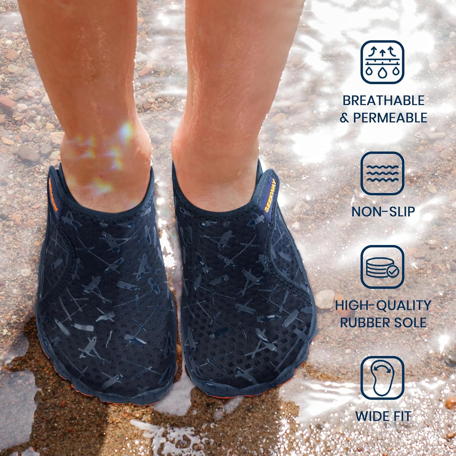 SEEKWAY Barefoot Water Shoes for Kids - Quick-Dry, Non-Slip Sand Shoes for Hiking & Beach | Toddler Sizes