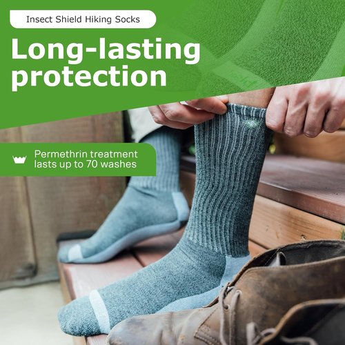 Insect Shield Midweight Hiking Socks - Permethrin Bug Repellent for Men & Women