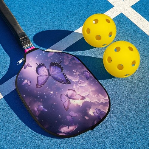Entornuest Butterfly Pickleball Paddle Cover for Women ＆ Men Pickleball Paddle Sleeve Pickleball Paddles Accessory Paddle Storage Bag with One Size for Travel