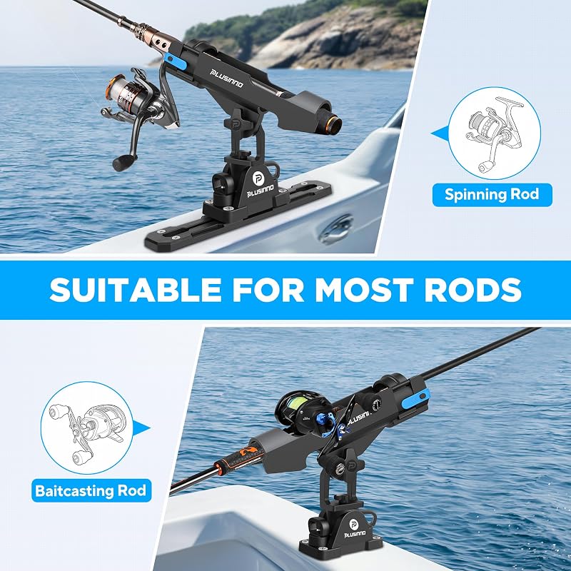 2 Pack Kayak Fishing Rod Holder for Boat, 360° Adjustable Rod Holders
