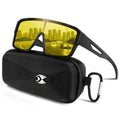suoso Night Vision Driving Glasses Fit Over Eyeglasses – Polarized Anti-Glare Yellow Lens Nighttime Glasses for Men & Women