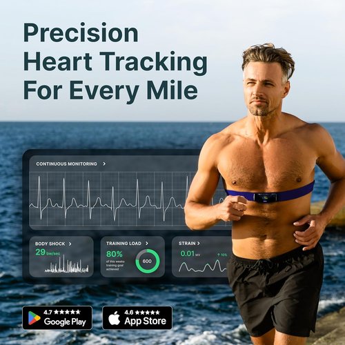 Frontier X2 Smart Heart Rate Monitor - Wearable Chest Strap with Real-Time Alerts & 20+ Fitness Modes
