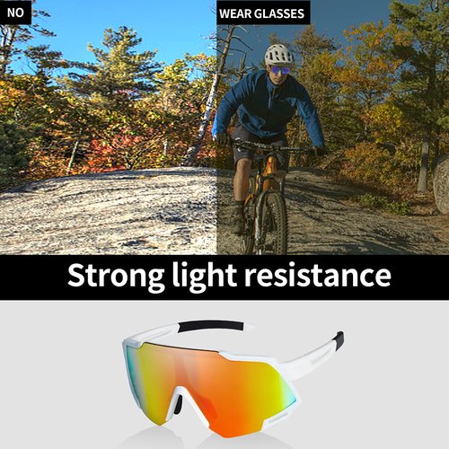 Tunfund Viper Sunglasses Polarized Teen Youth Kid Boy Girl for Cycling Fishing Runing Sports Driving Golf UV 400 (Age:10-15 Years Old) Red+White