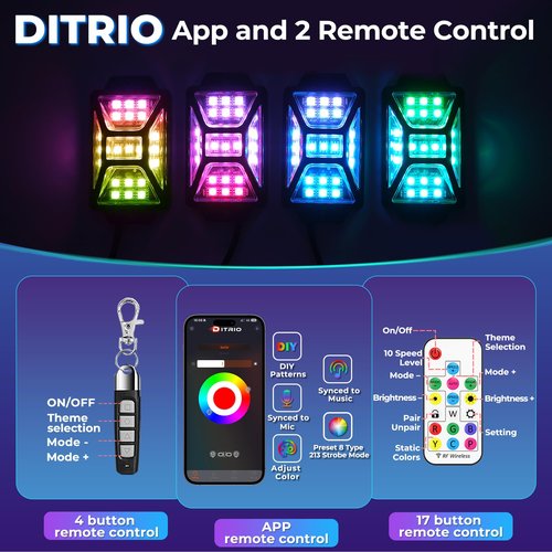 8PCS 12V-72V Golf Cart Lights, RGB Led Underglow Light Kit with 2 Remotes and App Control, Voltage Converter, Waterproof, Sound Active, Battery Drain Protect Kill Switch Golf Cart Underglow Lights