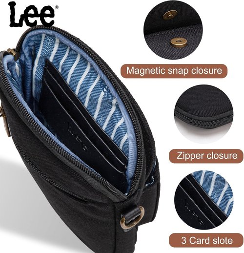 Montana West x Lee Small Crossbody Bag - Denim Phone Purse & Travel Wallet with Card Slots