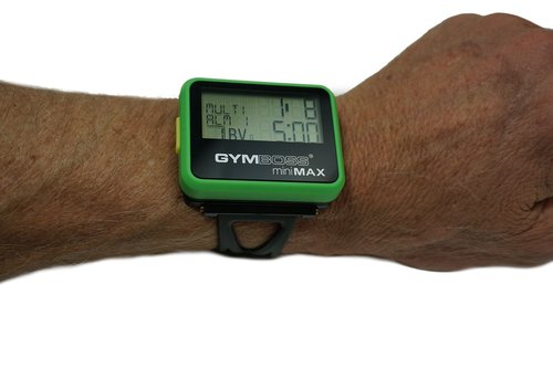 Gymboss Interval Timer and Stopwatch Watch Strap – Black (One Size Fits All)