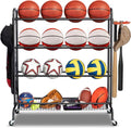 EXTCCT Basketball Rack - Rolling Shooting Training Stand with Wheels | Four-Layer Organizer for Balls