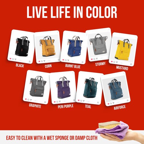 ORI LONDON Medium Tote Bag Backpack - Nylon Tote Backpack for Women & Men with Wide Mouth, Chunky Zippers, Multiple Pockets, Adjustable Straps - The Bantry, Stormy Backpack, 15.75x 11.81x 4.72
