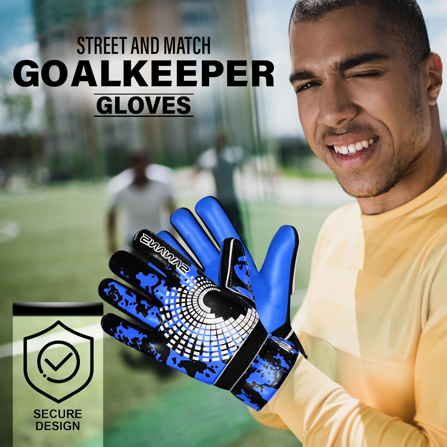 SAWANS Soccer Goalkeeper Gloves - Strong Grip & Wrist Support for Kids & Adults | Anti-Slip Design