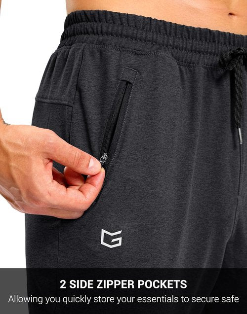 G Gradual Men's Sweatpants - Quick Dry Tapered Joggers with Zipper Pockets for Athletic Workouts