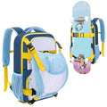 GOBUROS Skateboard Backpack with Adjustable Board Straps and Detachable Helmet Holder, Small Skateboard Bag with Multiple Storage Pockets for Sports, Blue